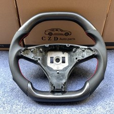 Fit For 2012-2020 Tesla S X Drive Czd Real Carbon Fiber Steering Wheel With Red