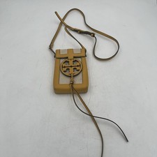 NEW Tory Burch Metal Miller Phone Crossbody Leather Bag - Yellow Magnetic
