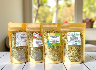 Hand Blended Mullein Wellness Tea Blends, 1oz (Citrus Mint, Smooth Throat)