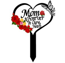 Memorial Grave Markers Heart Memorial Plaque Stake Sympathy Grave Markers Cem...