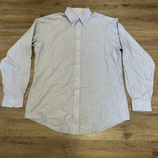 Brooks Brothers Regent Non-Iron Shirt 16.5 36 Blue Striped Supima Cotton Mens