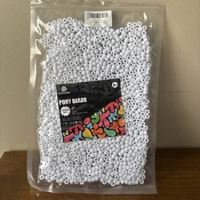 NIP Lot Of 5 Dowsabel White Pony Beads Bulk 1000 Pcs 6x9mm Large Hole - 5000 PCS