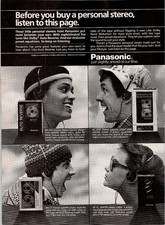 Panasonic Personal Stereo Vintage Magazine Ad Print 1980s Auto Reverse