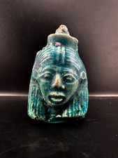 Ancient Egyptian Faience Pharaoh Path Crafts Architects Glazed Ceramic Face