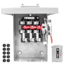30Amp Heavy Duty Fusible Safety Switch,3-Pole AC Disconnect Switch Box