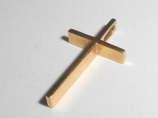 Estate Solid 14k Yellow Gold Cross Charm Pendant 14KT 585 Not Scrap Jewelry A32