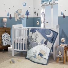 Forever Pooh 3Piece Baby Crib Bedding Set, Blue