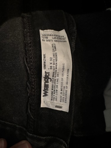 Wrangler Men's Cowboy Cut Original Fit Shadow Black Jeans 13MWZWK 36x32 Western - Picture 5 of 5
