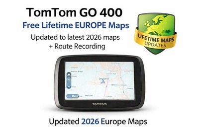 TomTom GO 400 GPS Sat Nav with UK & Europe Maps + ROUTE RECORDING 