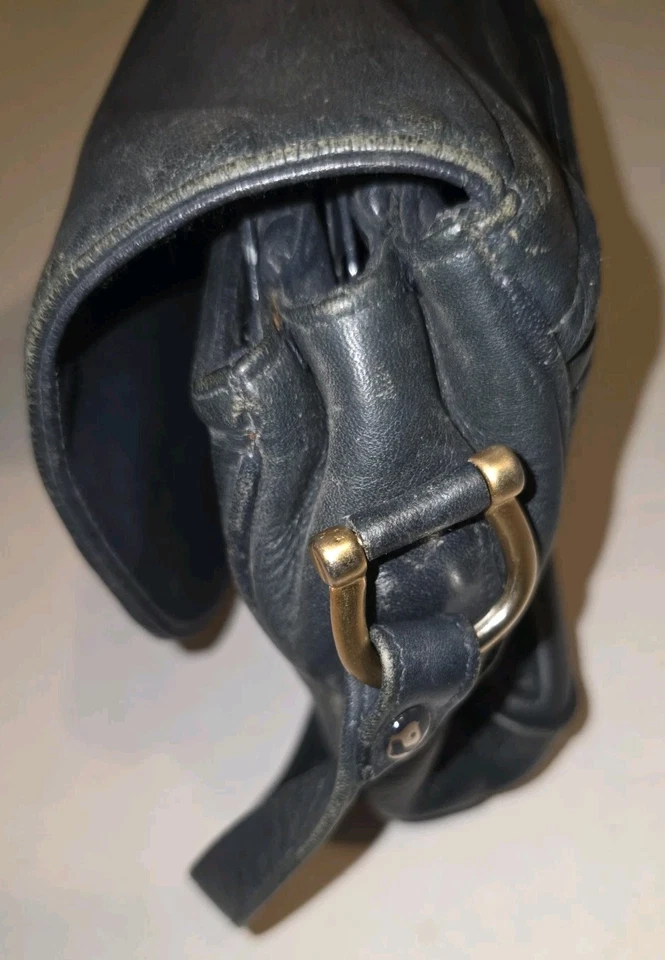 De Colección Valerie Stevens Cuero Negro Bandolera Bolso de Hombro Cartera Imán Solapa Multi Foto 4 de 4