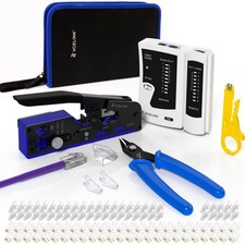 Ethernet Crimping Tool Kit 105-in-1 for CAT7/CAT6A/CAT6/CAT5E/CAT5, RJ45 Crim...