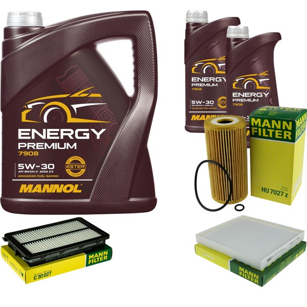 Inspektionspaket 7L Mannol Energy Premium 5W-30 FüR KIA Sorento III 2.2 Crdi-image