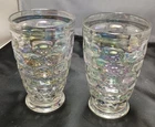 Vintage lot 2 Federal Glass Clear Iridescent Colonial Carnival Tumbler 8oz
