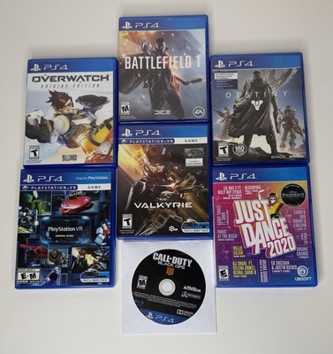 PS4 PlayStation 4 Mixed Game Lot (x7) Overwatch COD PlayStation VR Just Dance