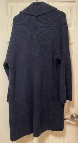 Madewell MC095 Navy Blue Long Sleeve Marion Sweater Coat Coziest Yarn Womens M - Picture 2 of 10