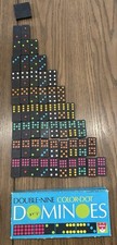 Vintage 1970s Double-Nine Color Dot Dominoes by Whitman Complete In Original Box