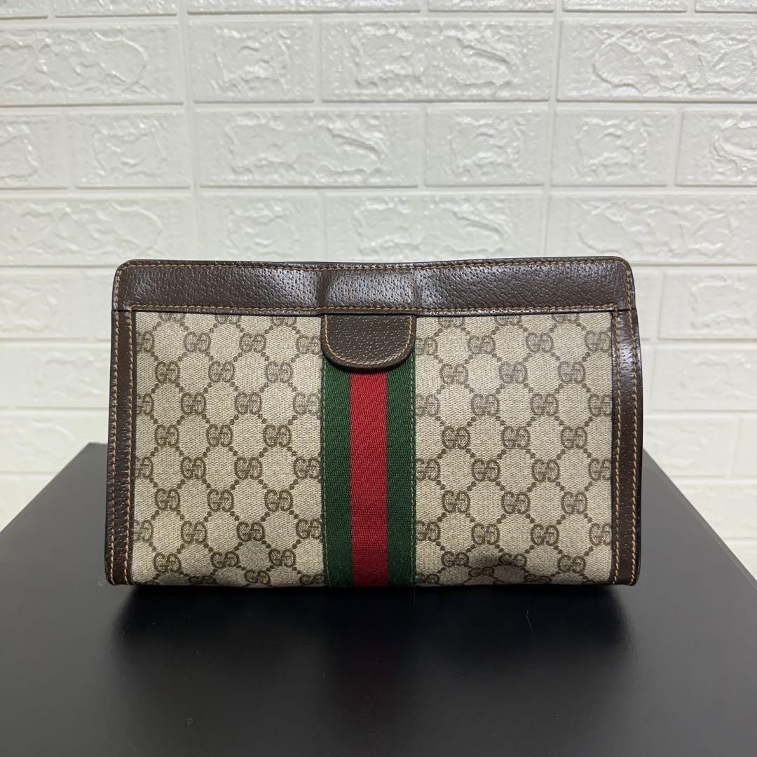 GUCCI GG Monogram Clutch Bag Authentic Vintage From Japan