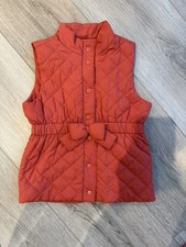 Janie and Jack Orange Quilted Vest Bow Accent Size 4-5