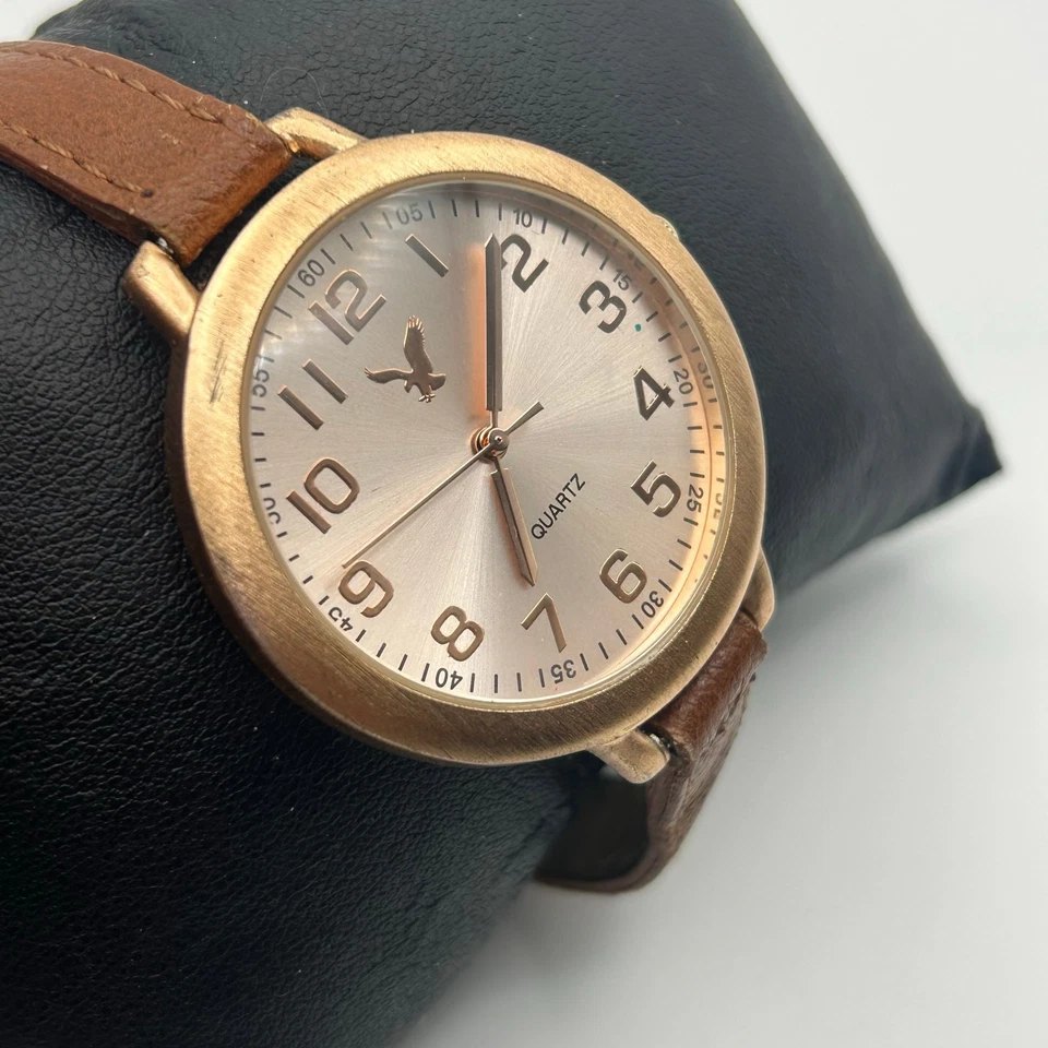 American Eagle Rose Gold Brown Leather Women’s Watch Working New Battery  - Image 4 of 4