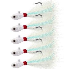 5-Pack Bucktail Jigs Hair Jigs Saltwater Freshwater Fishing Bucktail Lures Su...