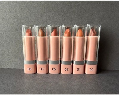 6pc Satin Stick Lipstick Set Nude Brown Peach Coral Pink Shades 01-06