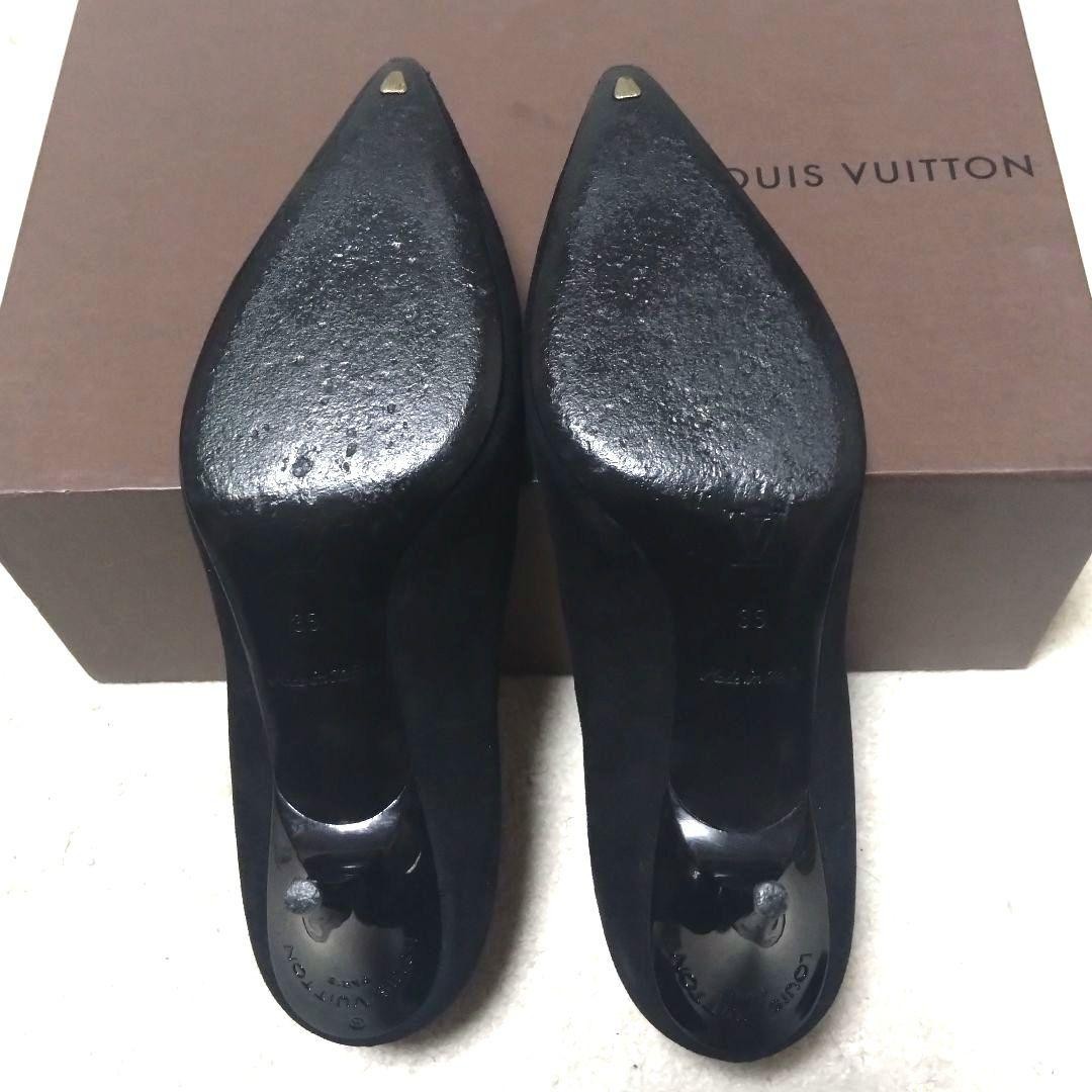 LOUIS VUITTON Pumps Heel Ribbon Black Brown EU 35 135331K Authentic thumbnail 8