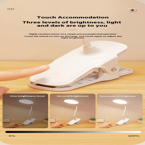 Led Table Lamp USB Rechargeable Night Light With Folding Clamp Eye Protectio _dc - Zdjęcie 7 z 15