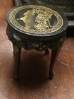 Vintage Dollhouse Miniature Oriental Chinese Black W/ Gold Painted Round Table — photo 6
