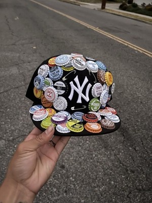 Bottle Cap Black NY SnapBack (Customs Made)