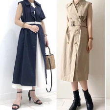 UNIQLO × JW ANDERSON 2023 Linen Blend Lapel Dress Women Japan