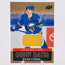 Dylan Cozens Debut Dates Jersey 💎 2020-21 Upper Deck Rookie Patch DD-3