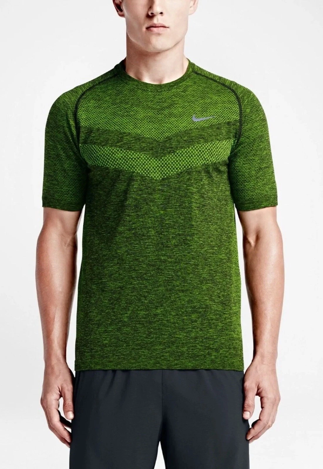Nike ‘Run Fast Live Fearless’ Running Dri Fit Short Sleeve Knit Tee- Green - XL