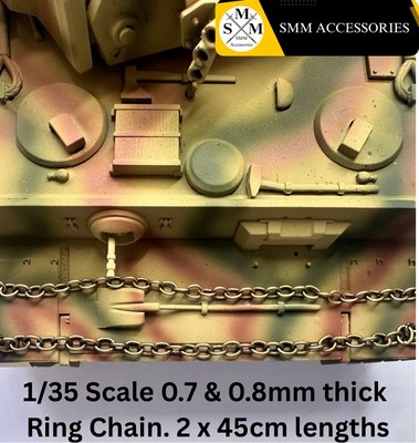 1/35 Kette für Diorama & Militärmodelle 2x45cm Länge, 0,8mm & 0,7mm Dicke 78C
