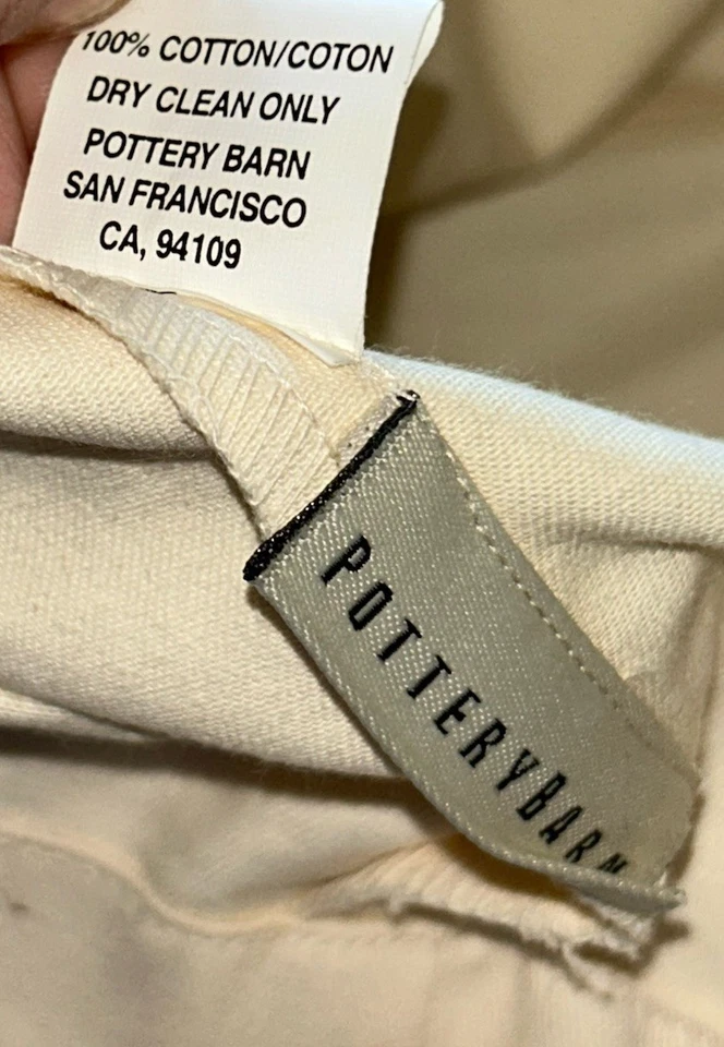 ONE Pottery Barn Brazo Lazo Silla de Comedor Cubierta Deslizante Blanco Cálido Sarga Sillón Cubierta Foto 4 de 4