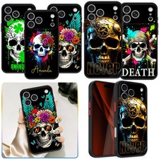 For iPhone 16 17 Pro Samsung S25 Ultra S26 Custom Trendy Skull Phone Case Cover