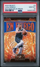 2024 Select Luka Doncic En Fuego Blue #9 PSA 10, /75