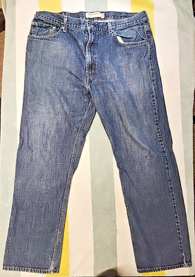  Levis 505 Jeans Mens 40x32 Regular Fit Straight Leg Dark Blue Denim - #0092