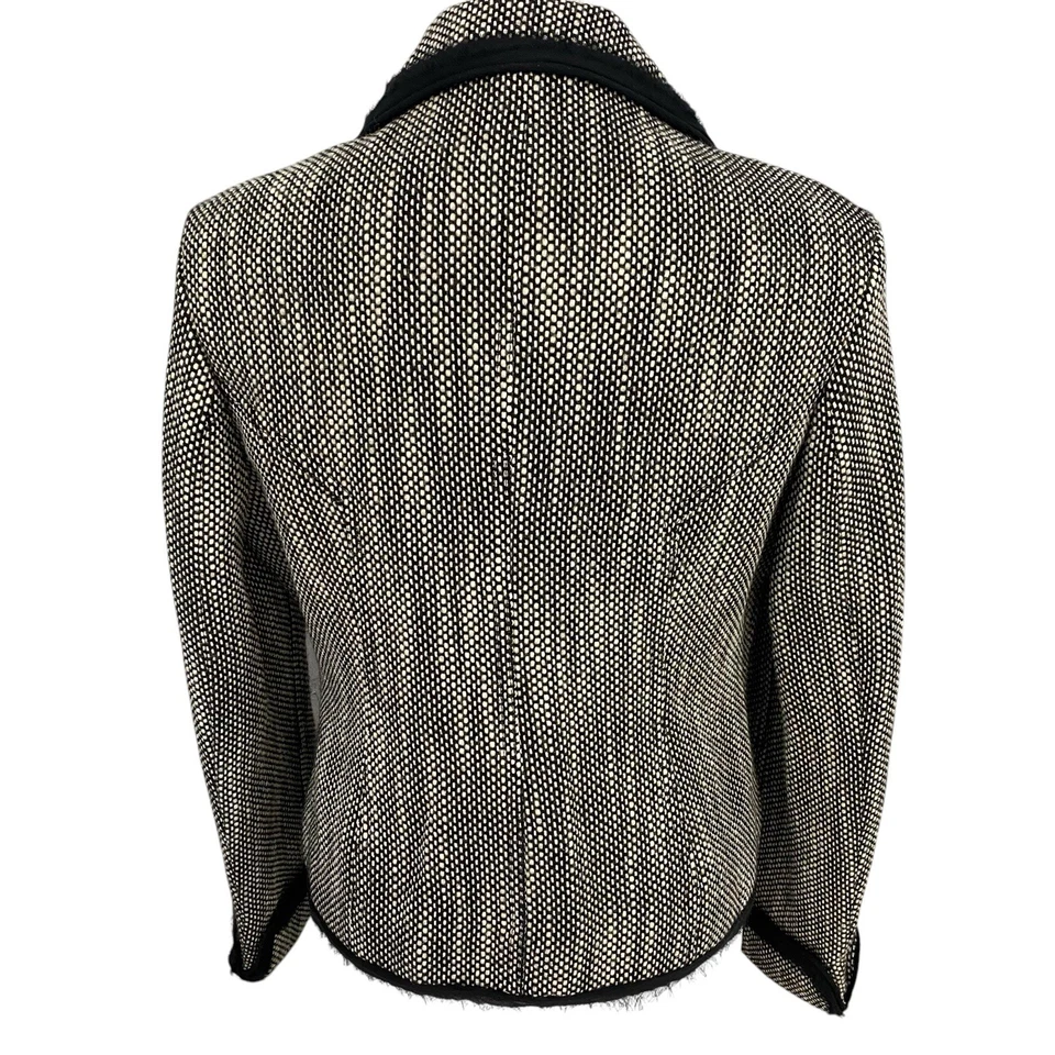 Blazer The Limited Mujer Grande Negro Tweed Chaqueta Carrera Trabajo Oficina Dinero Antiguo Foto 4 de 4