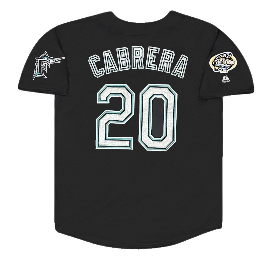 Miguel Cabrera 2003 Florida Marlins Alt Black World Series Jersey Men's Large