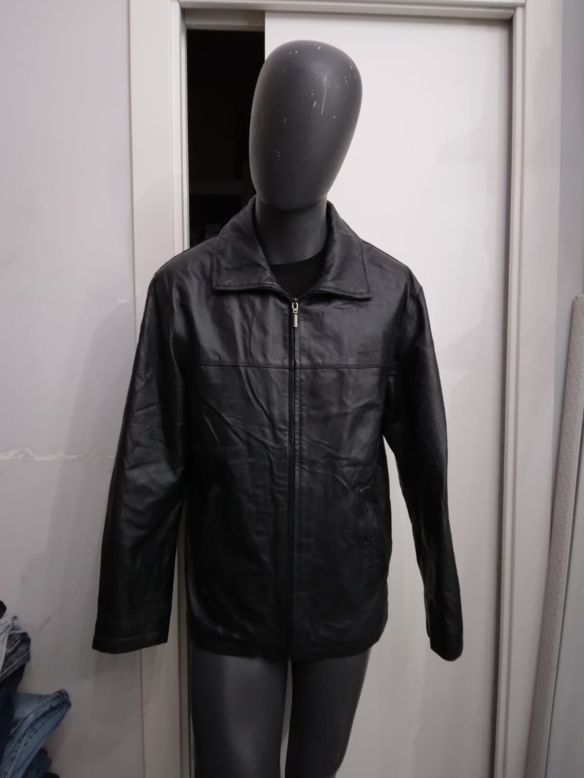 Vintage Brown Genuine Leather Jacket for Men Size 46 XYM717L