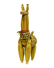Hermosa LLAMA Boliviana Hecha de Hoja TOTORA Hecha a Mano 18" X 9" Nueva