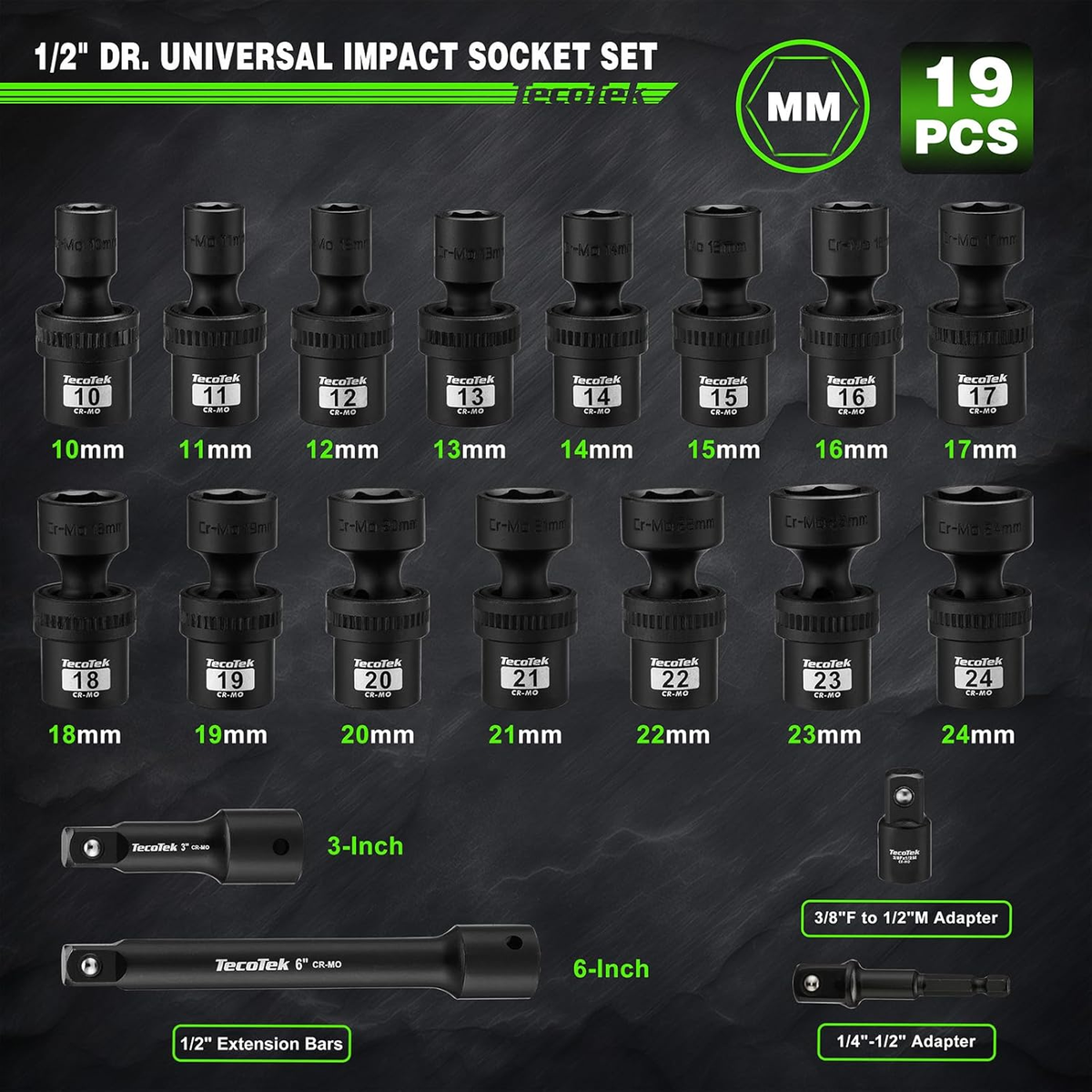 19 PCS 1/2
