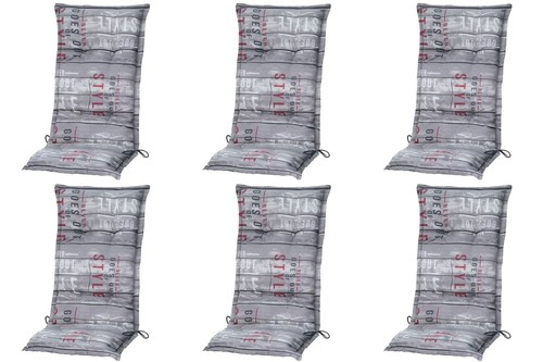 Auflagen Hochlehner Polster 6 ER  SET Kissen Gartenstuhl Einleger Sessel Stuhl - Bild 14 von 26