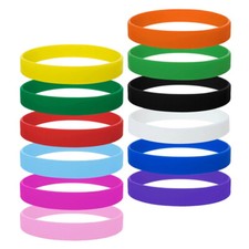 Silicone Bracelets in Assorted Colors - 12 Glow-in-the-Dark Bands 