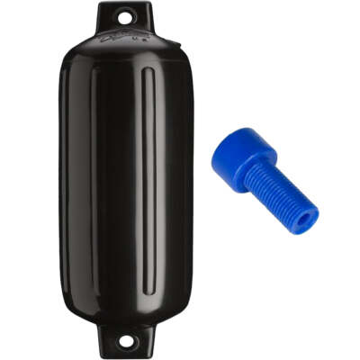 Polyform G-5 Twin Eye Fender 8.8'' x 26.8'' - Black w/Adapter [G-5 BLACK W/AIR ADA