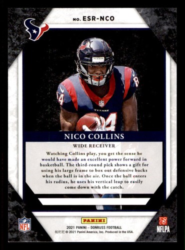 2021 Donruss The Elite Series Rookies #30 Nico Collins - Picture 2 of 2