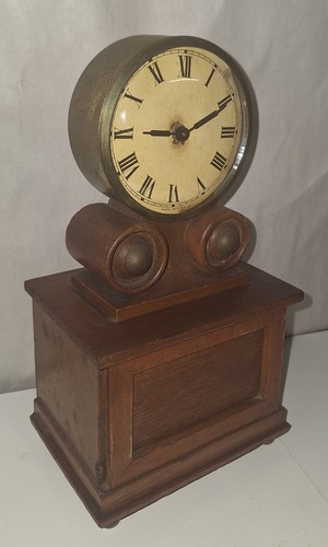 Rare Miniature Antique Wagon Spring Clock By The Burroughs Company Number 53T - Picture 4 of 9