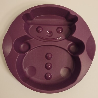 Tupperware Snowman Silicone Baking Form Pan New Purple