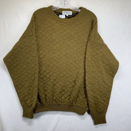Vtg M.D.M. Mondo Di Marco Sweater Men's Large Texture Made in Italy Gold Brown