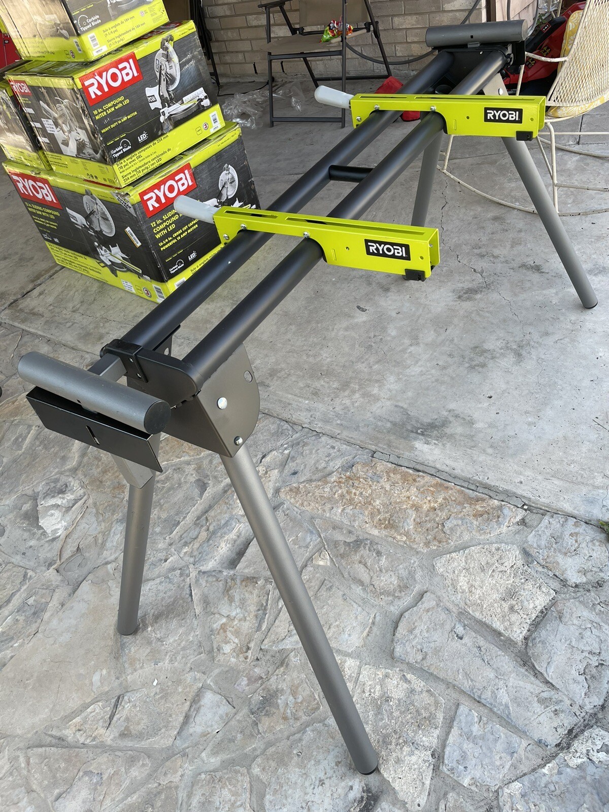 RYOBI Miter Saw Stand 300 lbs Capacity Universal Quick Release Mounting